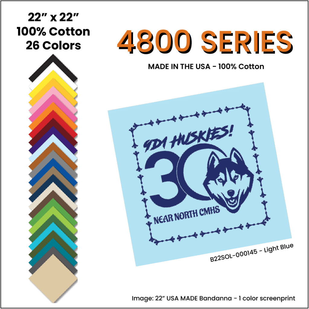 4800 series USA made solid bandannas